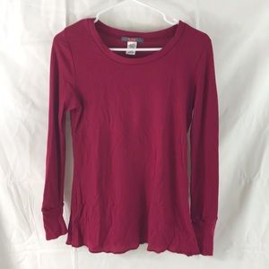 Juniors maroon thermal tee
